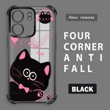 Ucuc Poco C65 Uyumlu Şeffaf Dört Köşe Kaplama Parlak Kenar Silikon Kılıf