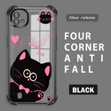 Ucuc Realme C20/C20A Uyumlu Şeffaf Dört Köşe Kaplama Parlak Kenar Silikon Kılıf