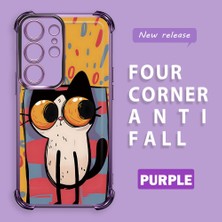 Ucuc Samsung Galaxy S24 Ultra Uyumlu Şeffaf Dört Köşe Kaplama Parlak Kenar Silikon Kılıf