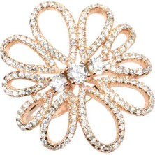 Nusret Takı 925 Ayar Gümüş Çiçekli Yüzük