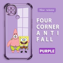 Ucuc Redmi 9c Uyumlu Şeffaf Dört Köşe Kaplama Parlak Kenar Silikon Kılıf