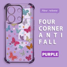 Ucuc Redmi Note 13 4g Uyumlu Şeffaf Dört Köşe Kaplama Parlak Kenar Silikon Kılıf