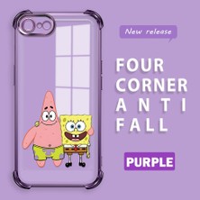 Ucuc iPhone 7/8/se 2020 2022 Uyumlu Şeffaf Dört Köşe Kaplama Parlak Kenar Silikon Kılıf