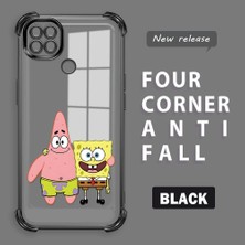 Ucuc Redmi 10A Uyumlu Şeffaf Dört Köşe Kaplama Parlak Kenar Silikon Kılıf