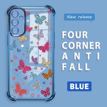 Ucuc Samsung Galaxy A14 Uyumlu Şeffaf Dört Köşe Kaplama Parlak Kenar Silikon Kılıf