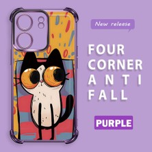 Ucuc Poco C65 Uyumlu Şeffaf Dört Köşe Kaplama Parlak Kenar Silikon Kılıf