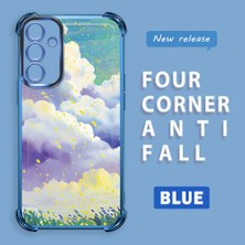 Ucuc Samsung Galaxy A15 Uyumlu Şeffaf Dört Köşe Kaplama Parlak Kenar Silikon Kılıf