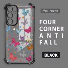 Ucuc Samsung Galaxy A55 Uyumlu Şeffaf Dört Köşe Kaplama Parlak Kenar Silikon Kılıf