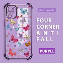 Ucuc Redmi Note 10S Uyumlu Şeffaf Dört Köşe Kaplama Parlak Kenar Silikon Kılıf