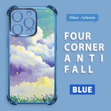 Ucuc iPhone 14 Pro Uyumlu Şeffaf Dört Köşe Kaplama Parlak Kenar Silikon Kılıf