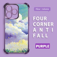 Ucuc Realme C53 Uyumlu Şeffaf Dört Köşe Kaplama Parlak Kenar Silikon Kılıf