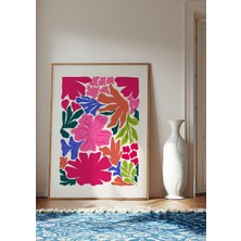 Des Vu Print Çiçek Temalı Poster, Renkli Çiçek Pinterest Temalı Çerçevesiz Poster