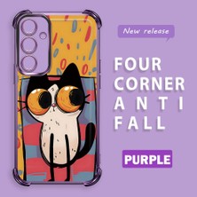 Ucuc Samsung Galaxy A35 Uyumlu Şeffaf Dört Köşe Kaplama Parlak Kenar Silikon Kılıf