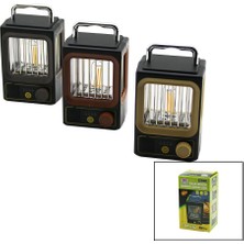 Go İthalat 2in1=12-Led - 1-Rustik Ampulkamp - Bahçe Fener Solar - Şarjlı Powerbank Işık Ayarı - Şarj Gösterge (5491)