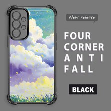 Ucuc Samsung Galaxy A73 Uyumlu Şeffaf Dört Köşe Kaplama Parlak Kenar Silikon Kılıf