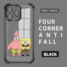 Ucuc iPhone 14 Pro Max Uyumlu Şeffaf Dört Köşe Kaplama Parlak Kenar Silikon Kılıf