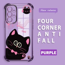 Ucuc Samsung Galaxy A73 Uyumlu Şeffaf Dört Köşe Kaplama Parlak Kenar Silikon Kılıf