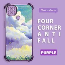 Ucuc Redmi 10A Uyumlu Şeffaf Dört Köşe Kaplama Parlak Kenar Silikon Kılıf