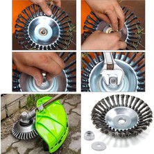 Moonshop Alman Tırpan Başlığı Kıyı Temizleme Çelik Telli Çim Ot Biçme Kenar Temizleme Başlığı Çelik Bıçaklı