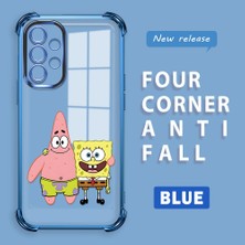 Ucuc Samsung Galaxy A52/A52S Uyumlu Şeffaf Dört Köşe Kaplama Parlak Kenar Silikon Kılıf