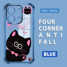 Ucuc Redmi Note 13 4g Uyumlu Şeffaf Dört Köşe Kaplama Parlak Kenar Silikon Kılıf