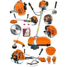 Moonshop Pro Alman Tam Profesyonel 5,9 Hp Bronz Piston Benzinli Ot Çalı Çim Biçme Makinası Yan Tırpan...