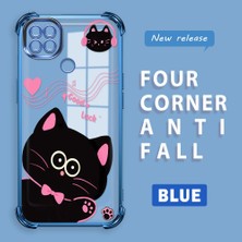 Ucuc Redmi 9c Uyumlu Şeffaf Dört Köşe Kaplama Parlak Kenar Silikon Kılıf