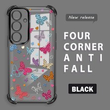 Ucuc Samsung Galaxy S24 Plus Uyumlu Şeffaf Dört Köşe Kaplama Parlak Kenar Silikon Kılıf