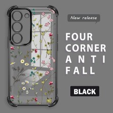 Ucuc Samsung Galaxy S23 Uyumlu Şeffaf Dört Köşe Kaplama Parlak Kenar Silikon Kılıf