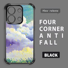 Ucuc Redmi Note 13 4g Uyumlu Şeffaf Dört Köşe Kaplama Parlak Kenar Silikon Kılıf