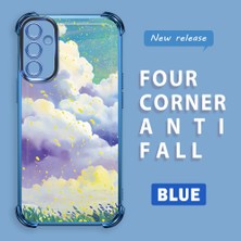 Ucuc Samsung Galaxy A14 Uyumlu Şeffaf Dört Köşe Kaplama Parlak Kenar Silikon Kılıf