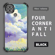 Ucuc Redmi 9c Uyumlu Şeffaf Dört Köşe Kaplama Parlak Kenar Silikon Kılıf