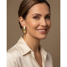 Uretti - Nerman 4053 6916 Gold Oval Küpe