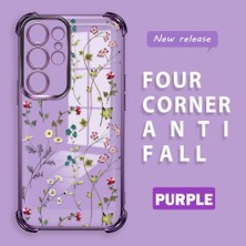 Ucuc Samsung Galaxy S22 Ultra Uyumlu Şeffaf Dört Köşe Kaplama Parlak Kenar Silikon Kılıf