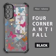 Ucuc Samsung Galaxy A14 Uyumlu Şeffaf Dört Köşe Kaplama Parlak Kenar Silikon Kılıf