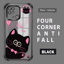 Ucuc Redmi 10C Uyumlu Şeffaf Dört Köşe Kaplama Parlak Kenar Silikon Kılıf