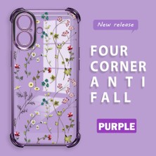 Ucuc iPhone 16 Uyumlu Şeffaf Dört Köşe Kaplama Parlak Kenar Silikon Kılıf