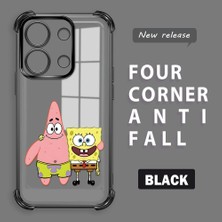 Ucuc Redmi Note 13 4g Uyumlu Şeffaf Dört Köşe Kaplama Parlak Kenar Silikon Kılıf