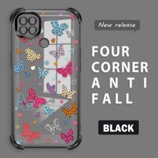 Ucuc Redmi 10A Uyumlu Şeffaf Dört Köşe Kaplama Parlak Kenar Silikon Kılıf