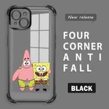 Ucuc iPhone 15 Plus Uyumlu Şeffaf Dört Köşe Kaplama Parlak Kenar Silikon Kılıf