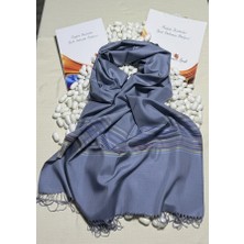 Kulplu Kadınlar Mor Desenli Ipek Şal (Model 2)