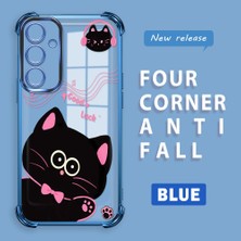 Ucuc Samsung Galaxy A35 Uyumlu Şeffaf Dört Köşe Kaplama Parlak Kenar Silikon Kılıf