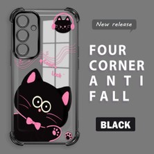 Ucuc Samsung Galaxy A35 Uyumlu Şeffaf Dört Köşe Kaplama Parlak Kenar Silikon Kılıf