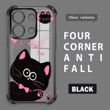 Ucuc Redmi Note 13 4g Uyumlu Şeffaf Dört Köşe Kaplama Parlak Kenar Silikon Kılıf