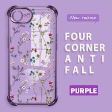 Ucuc iPhone 16E Uyumlu Şeffaf Dört Köşe Kaplama Parlak Kenar Silikon Kılıf