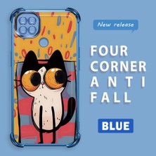 Ucuc Redmi 10A Uyumlu Şeffaf Dört Köşe Kaplama Parlak Kenar Silikon Kılıf