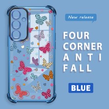 Ucuc Samsung Galaxy A55 Uyumlu Şeffaf Dört Köşe Kaplama Parlak Kenar Silikon Kılıf