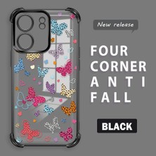 Ucuc Poco C65 Uyumlu Şeffaf Dört Köşe Kaplama Parlak Kenar Silikon Kılıf