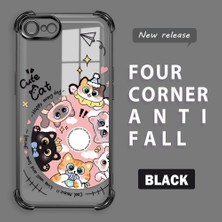 Ucuc iPhone 7/8/se 2020 2022 Uyumlu Şeffaf Dört Köşe Kaplama Parlak Kenar Silikon Kılıf