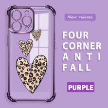 Ucuc iPhone 16 Pro Max Uyumlu Şeffaf Dört Köşe Kaplama Parlak Kenar Silikon Kılıf